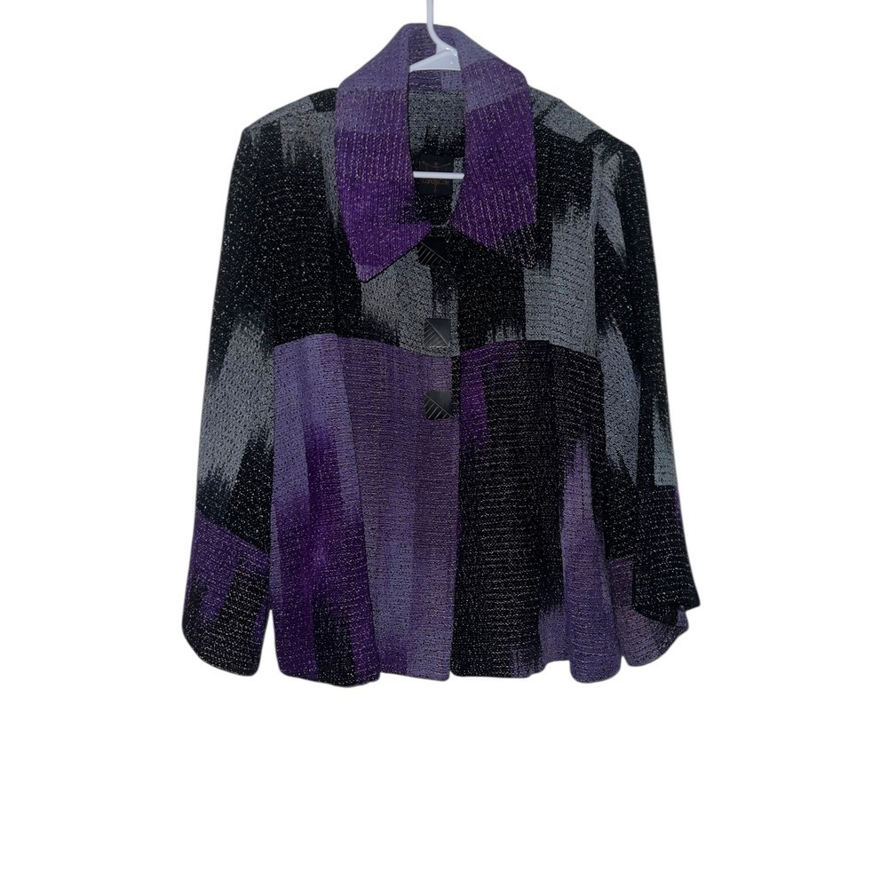 Candiss Anne Cole Purple Silk Top Sz XL | Avant-Garde Luxury Designer Blazer